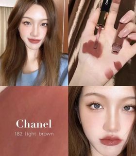 In Stock ✅ CHANEL Double Intensity Long-Lasting Lip Gloss Sample Set 2ml + 1.5ml #182 - Light Brown ❣️ 8-Hour Long Wear, Non-Fading64240586838787110