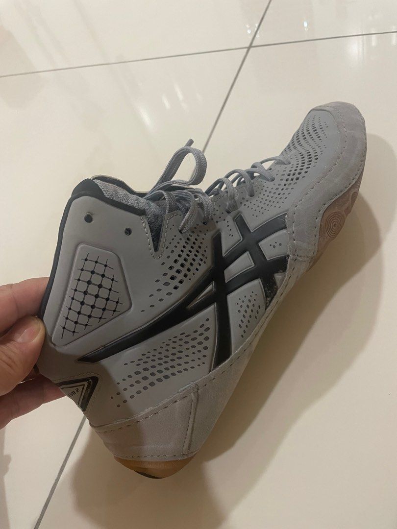 Chaussures De Lutte Asics Dan Gable Evo Taille 10.5 - Noir, Blanc, Carbone - Neufes