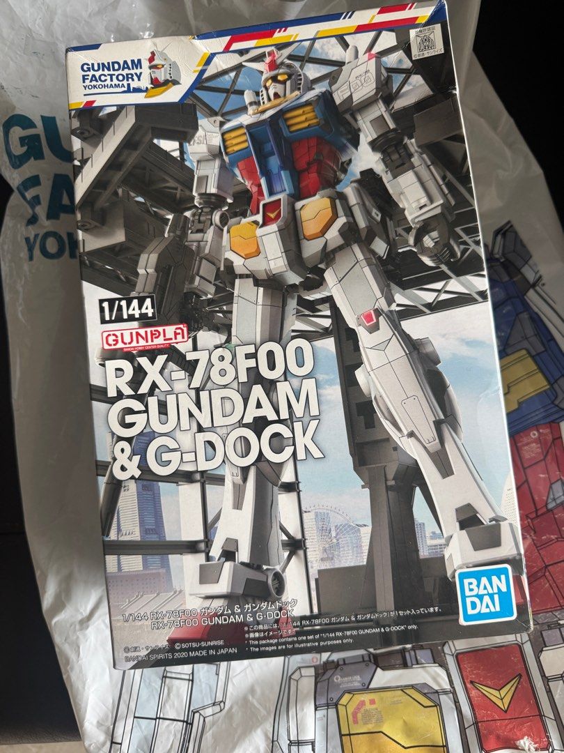 BANDAI HG 1/144 RX-78F00 Gundam & Gundam Dock [Gundam Factory Yokohama Limited Model kit] (Category: Gundam Model Kits) located in Singapore. Submitted by gadgetnerd (Listing ID 1341432633, Image 1). Description: Bought from the Gundam Factory in Yokohama. Slight dent on the box due to transit over to Singapore. Otherwise all new and sealed! .