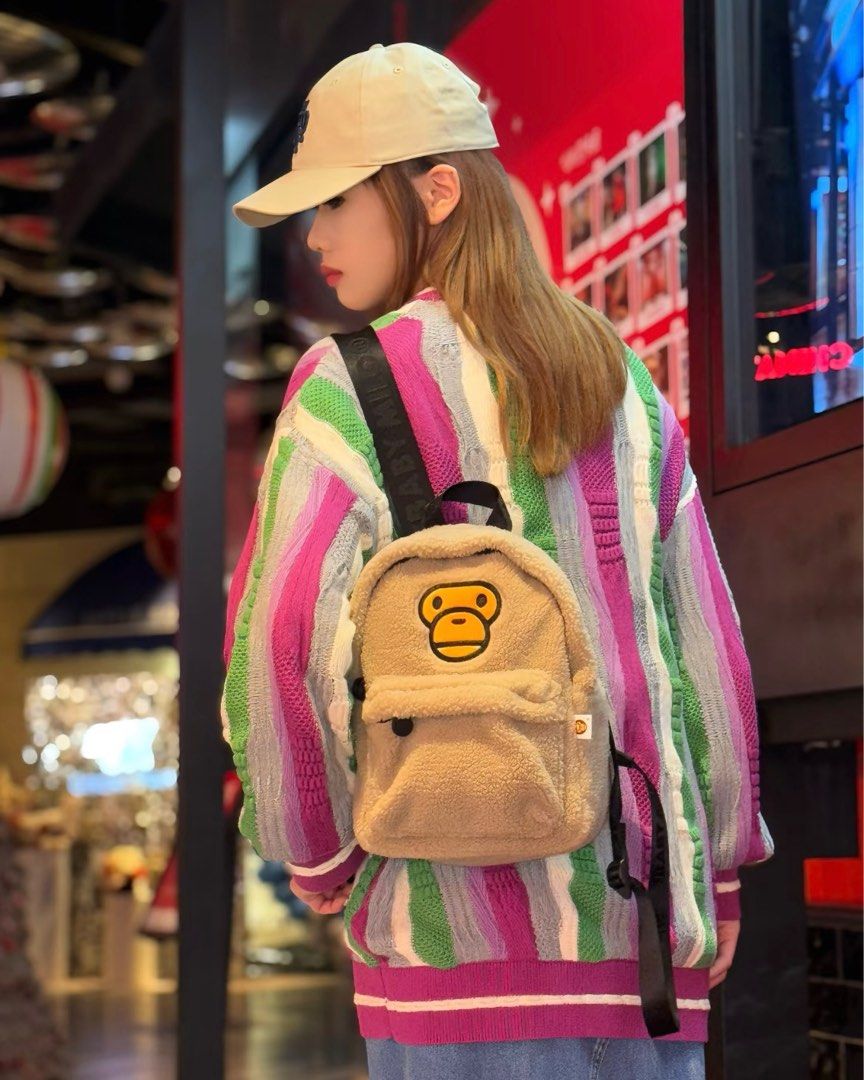 BAPE ALL BABY MILO MINI FAUX FUR BACKPACK, Women's Fashion BAPE ALL BABY MILO MINI FAUX FUR BACKPACK, Women's Fashion