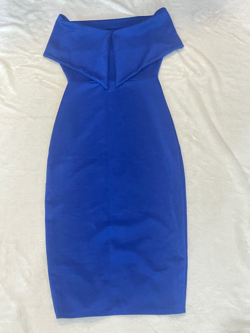 Blue off-Shoulder Cocktail Dress (Category: Dresses) located in Manila. Submitted by sheenacl (Listing ID 1341561555, Image 2). Description: Royal Blue Dress- chic vibe :) used once lang also. .