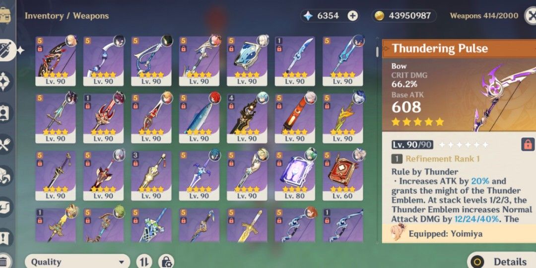 Genshin AR 60 Archon Endgame Account. (Category: Game Gift Cards & Accounts) located in Manila. Submitted by inaanuranj53244 (Listing ID 1341581632, Image 3). Description: For sale. Version 1.1 account. Exploration 100% mondstad - Fontaine C2 raiden C2 kazuha C2 ayaka C5 Keqing C6 mona Arlechino w Sig Ayaka w Sig Eula w Sig Venti w Sig Yoimiya w Sig More constellation this is just the highlights. Sig weapon for archons. See the image for other ch