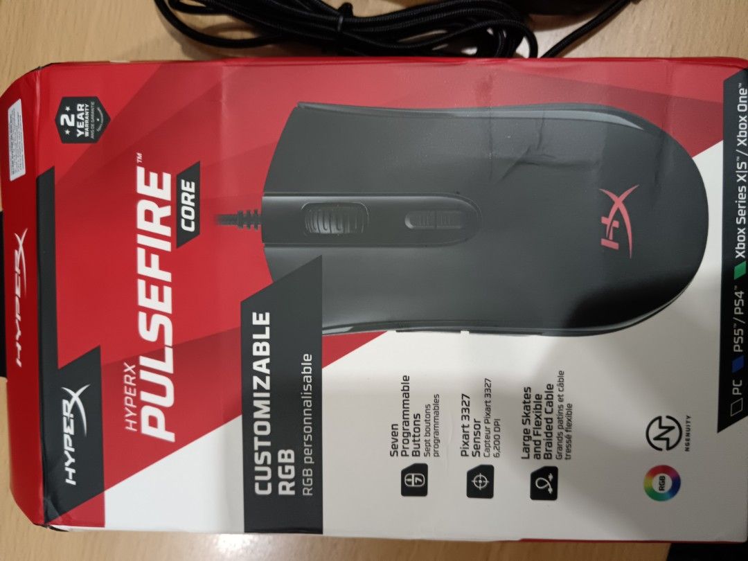HyperX Pulsefire Core (Category: Mouse & Mousepads) located in Petaling Jaya. Submitted by Yezzz (Listing ID 1341526895, Image 1). Description: Not suitable for me.
