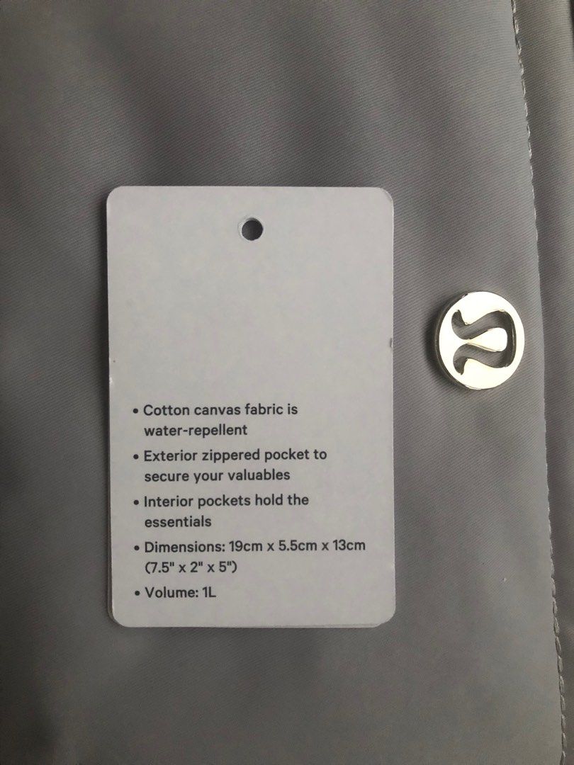 Lululemon Cotton Canvas Waterproof Authentic (Category: Cross-body Bags) located in Manila. Submitted by heysential (Listing ID 1341419480, Image 3). Description: Brand New, Cotton Soft Fabric water resistant lululemon gray color. Dimension: In the picture details . Authentic from USA .