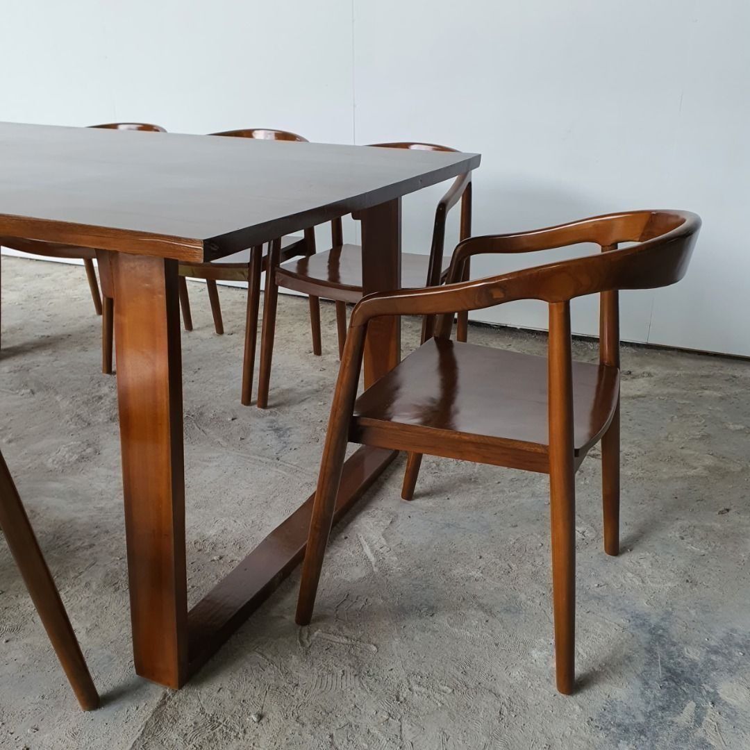 Modern Teak Wood Set 8 Seater Dining | Set Meja Makan 8 Seater ...