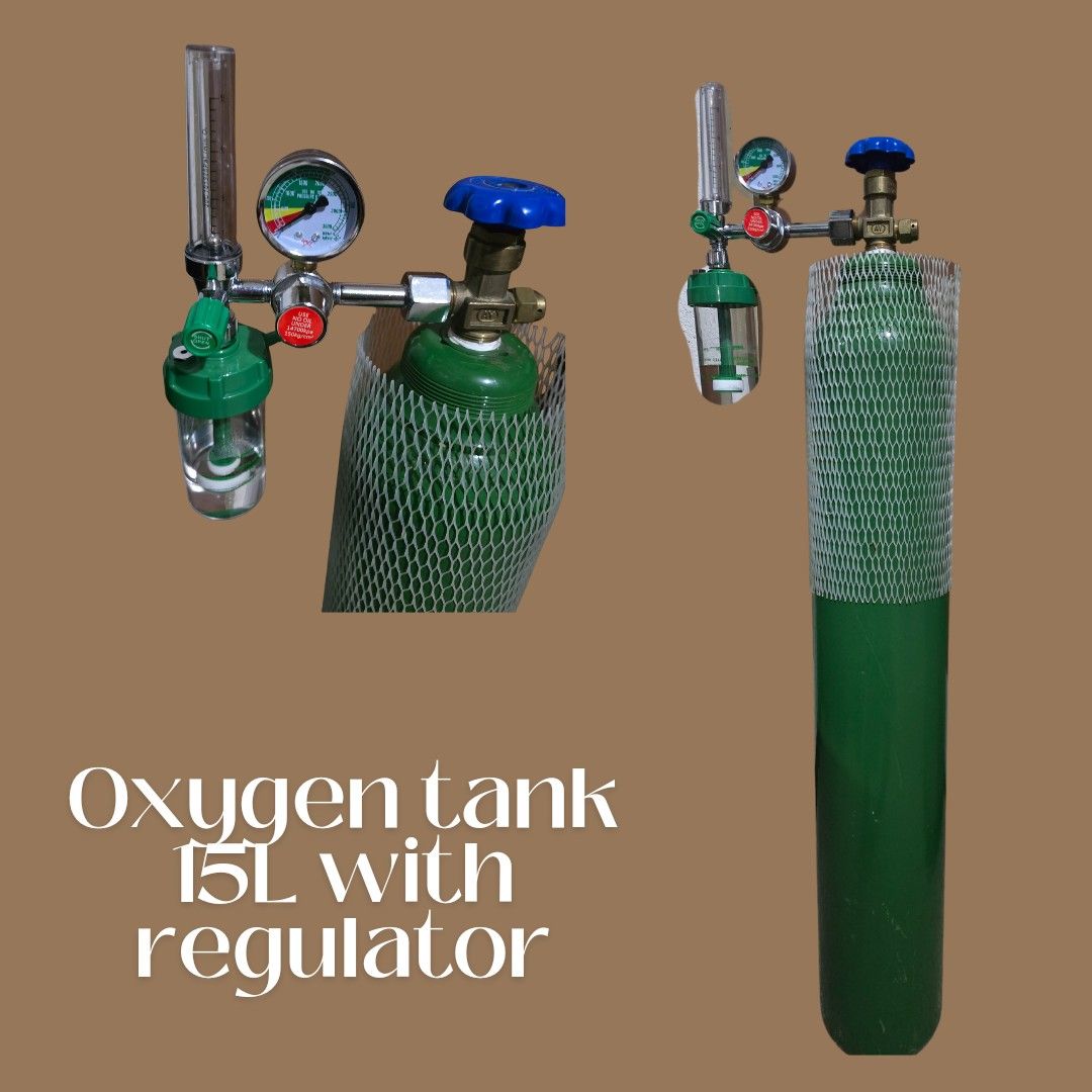 OXYGEN TANK 15LBS WITH REGULATOR (Category: Medical Supplies & Tools) located in Taytay. Submitted by ecxds (Listing ID 1341534133, Image 1). Description: Selling oxygen tank 15lbs with regulator RFS: not needed anymore.