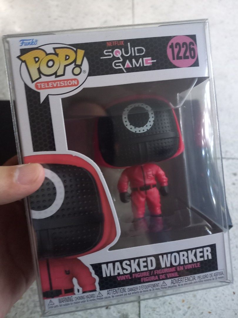 Squid Game Masked Worker Funko (Category: Designer & Blind Box Toys) located in Malabon City. Submitted by ninoaugust10 (Listing ID 1341487529, Image 1). Description: NOOB Txt or call for details📲09686140131.