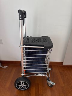 Moccha Folding Shopping Cart With Dual Baskets - 90lb Capacity Grocery Hauler With 360° Wheels