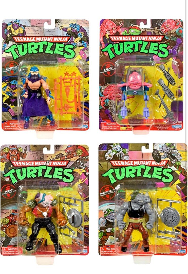 Teenage mutant ninja turtles TMNT classics 4-pack (Category: Figurines & Statues) located in San Fernando. Submitted by collecatoy (Listing ID 1341565755, Image 3). Description: Set of 4 Shredder Rocksteddy Bebop Krang .