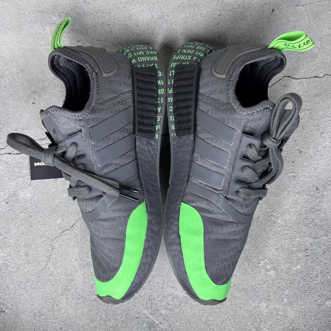 adidas gazelle silver green womens Adidas NMD R1 V2 Signal Green Shoes (Size 42/42.5)