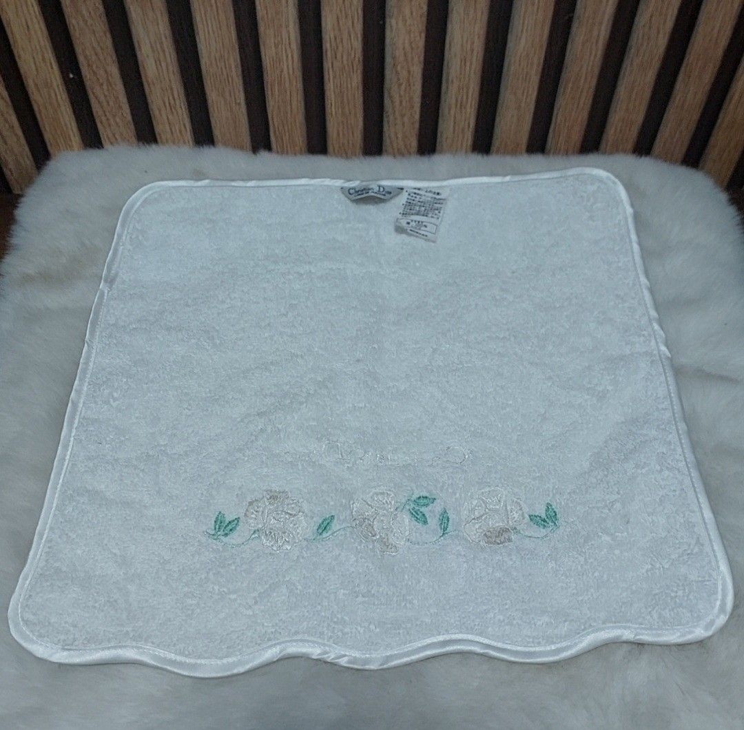 Authentic Christian Dior Face Towel (Category: Towels, Napkins & Holders) located in Binangonan. Submitted by makoleksyon (Listing ID 1341613042, Image 2). Description: excellent condition no flaws 💯% Authentic Money back guarantee bought in Japan 13x13 inches size.