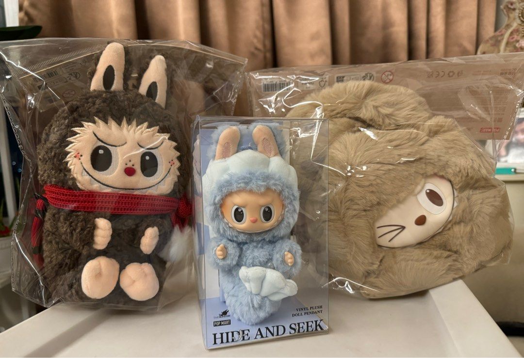 Brand new Authentic Pop Mart labubu (Category: Toys & Games) located in Singapore. Submitted by mermaid84 (Listing ID 1341721146, Image 1). Description: Brand new, all original Pop Mart authentic 1) labubu flower bag in brown $42 Bought from official pop mart TikTok 2) labubu Christmas edition bag $42 Bought from official popmart TikTok 3) hide and seek Merbubu $150 Bought from Carousell reseller at $220 Nice box nice face Not looking for any tra