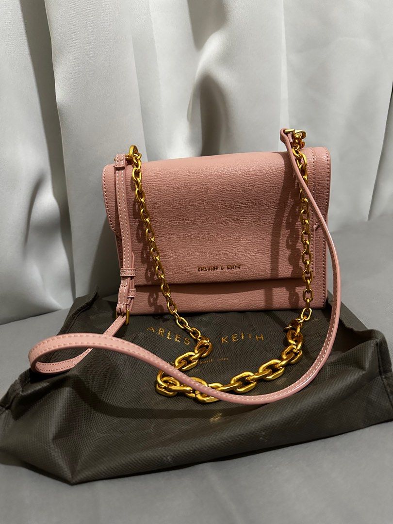 Charles Keith Chain Link Embossed Crossbody Bag Women s Fashion Bags Wallets Cross body Bags on Carousell