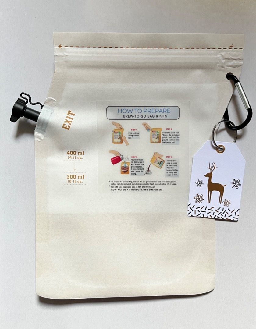 Coffee Brewer Brew-to-Go Bag Pour Over Drip Immersion (Category: Beverages) located in Manila. Submitted by jom333 (Listing ID 1341591850, Image 3). Description: Get yourself a taste of natural brewed coffee anytime you want in a Brew-To-Go coffee bag from BEAN & THERE COFFEE anywhere you go. We offer TEA & Coffee variants: 👉 Classic Premium Barako Coffee 👉 Single origin hard to find Happy Hollow (medium roasted) from SAGADA MOUNTAINS. Locally 