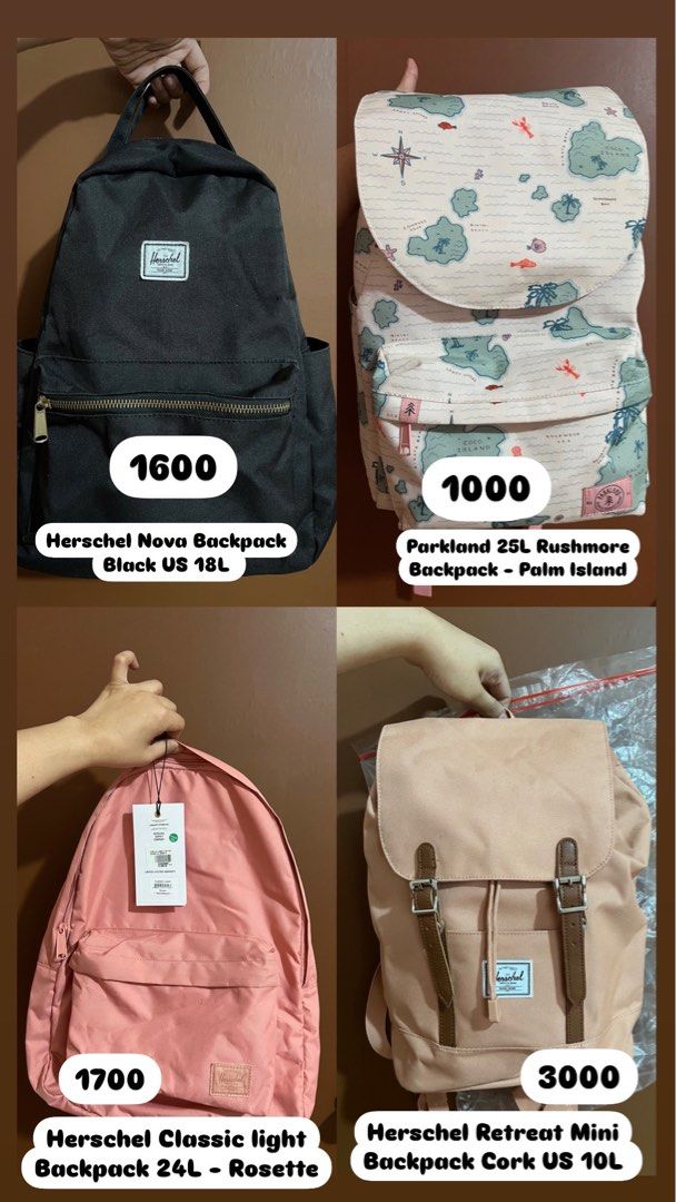 Herschel Backpacks and Parkland Backpack Women s Fashion Bags Wallets Backpacks on Carousell