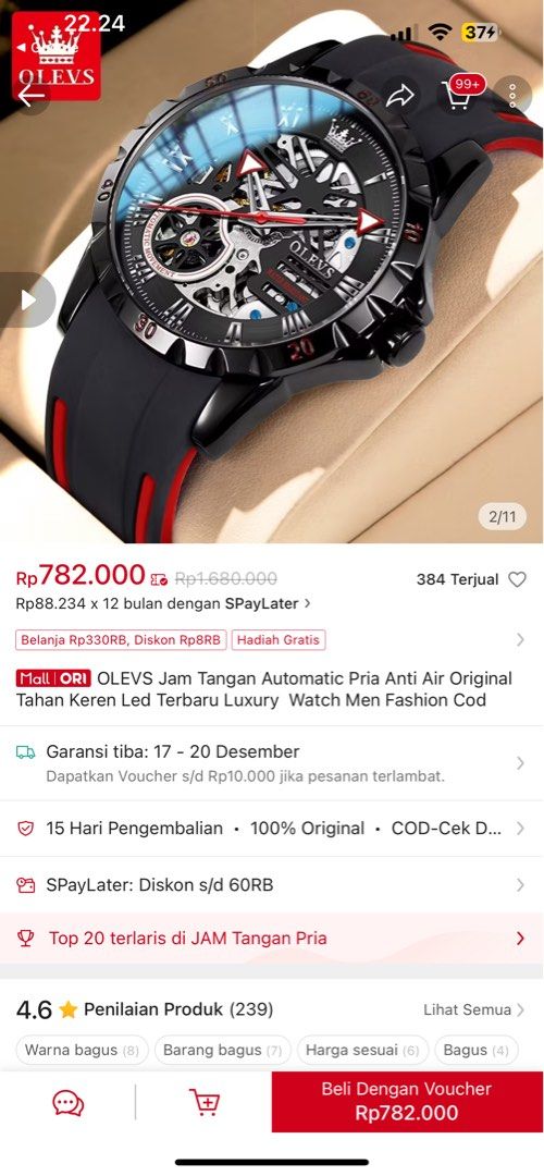 (JUAL RUGI BANGET) OLEVS Jam Tangan Automatic Pria Anti Air Original Tahan  Keren Led Terbaru Luxury Watch Men Fashion Cod