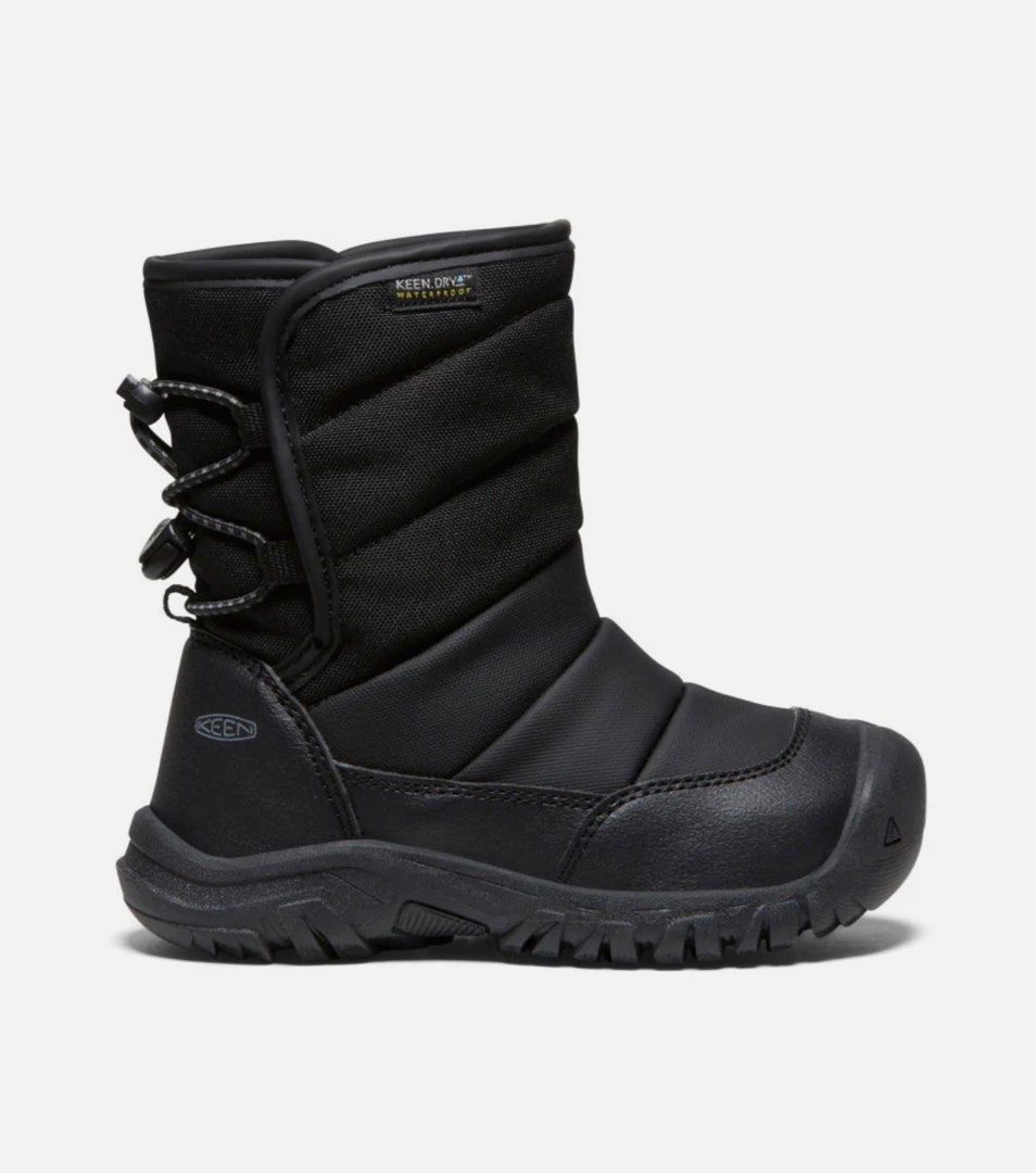 Keen Puffrider Waterproof Winter Boots 15cm (Category: Babies & Kids Fashion) located in Singapore. Submitted by summerworm (Listing ID 1341622580, Image 2). Description: Perfect for the winter holiday! The kids’ snow boot that feels like a sleeping bag. Soft, waterproof, toasty, and so easy to get on & off with a bungee-cinch opening in back. Condition: 10/10 brand new in box Size: EU 24, 15cm .
