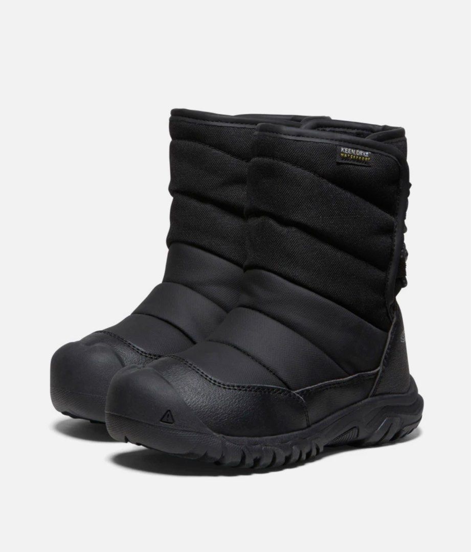 Keen Puffrider Waterproof Winter Boots 15cm (Category: Babies & Kids Fashion) located in Singapore. Submitted by summerworm (Listing ID 1341622580, Image 3). Description: Perfect for the winter holiday! The kids’ snow boot that feels like a sleeping bag. Soft, waterproof, toasty, and so easy to get on & off with a bungee-cinch opening in back. Condition: 10/10 brand new in box Size: EU 24, 15cm .