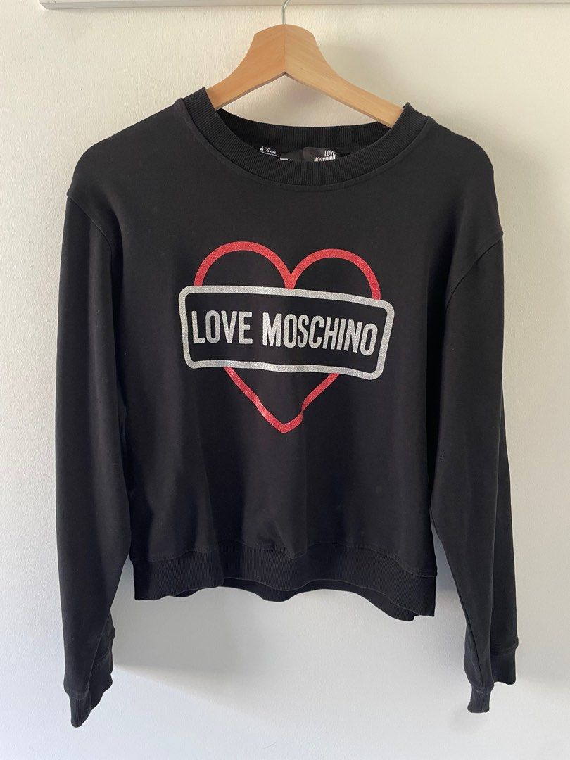 Love moschino black sweatshirt deals