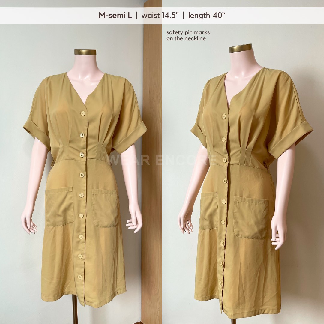 Mustard Yellow Smocked Printed Dress