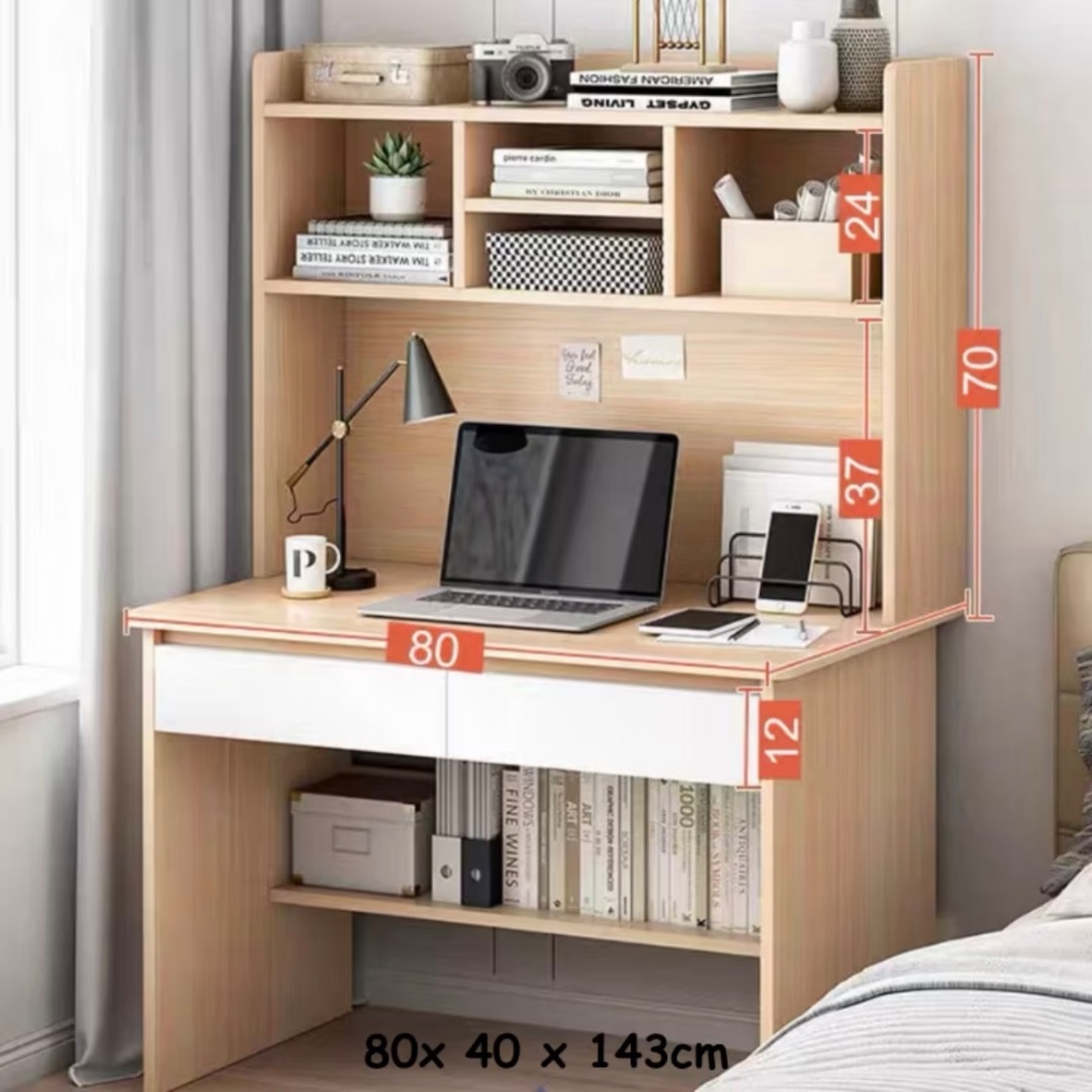 Scandinavian Study Table With Drawers | Multilayered Durable Wooden ...