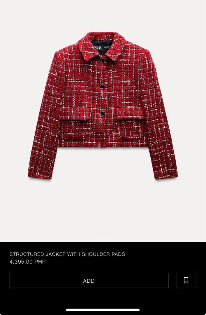 Zara Tweed Set RED Coordinates (S) (Category: Sets or Coordinates) located in Taguig. Submitted by bunny_declutter_deals (Listing ID 1341652744, Image 2). Description: ✔️WILL BE SOLD AS A SET ‼️this set is P6,800+ .