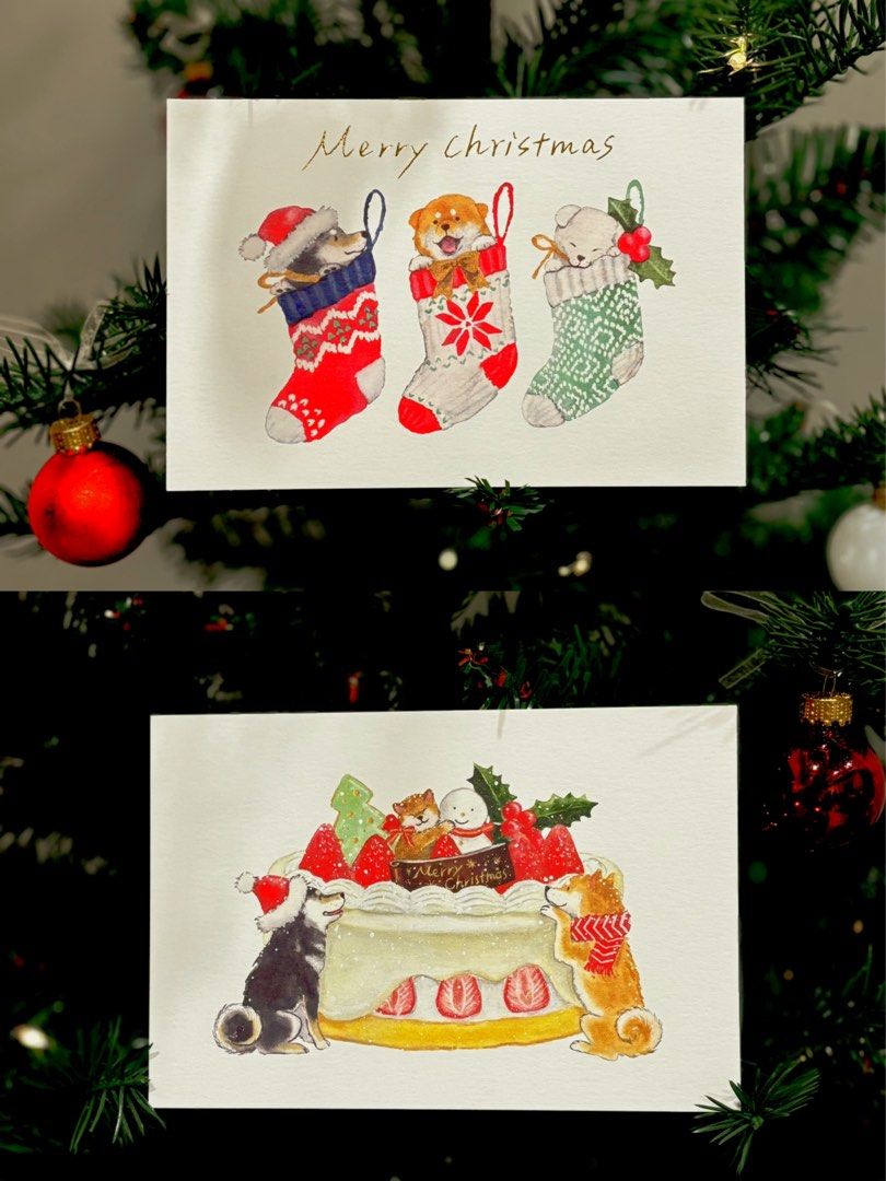 ［現貨］木木選物｜日本製 柴犬 聖誕卡片 聖誕明信片 聖誕賀卡 聖誕卡 聖誕禮物 日本文具