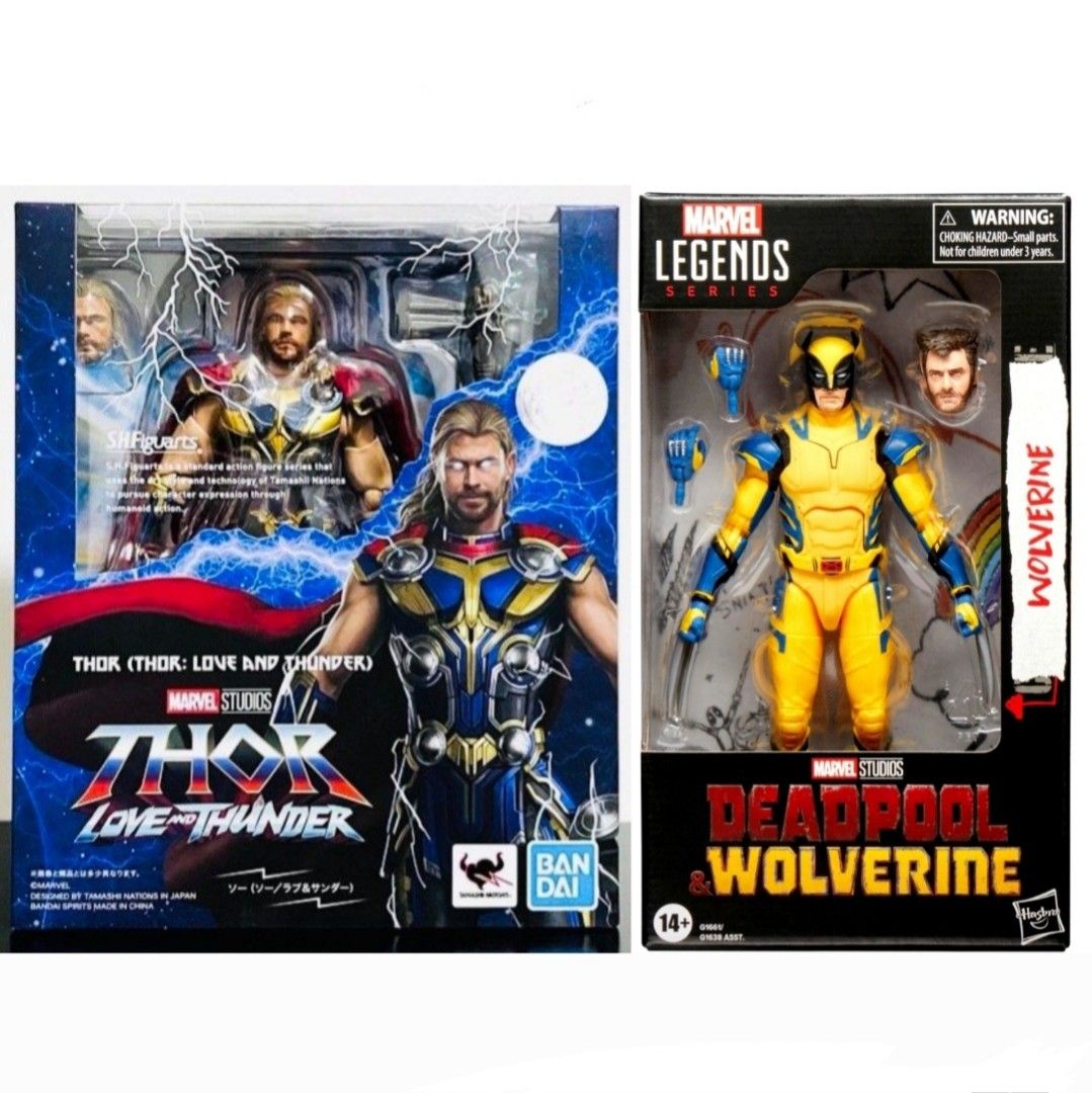 Bandai s.h.figuarts SHF Thor Love And Thunder Tamashil Nations SHFiguarts, Marvel Legends X-Men Deadpool & Wolverine Movie Wolverine (Category: Toy Figures) located in Singapore. Submitted by tudor8 (Listing ID 1341933365, Image 1). Description: Wolverine Thor Authentic, new in sealed box :) Fixed price please, thanks 😊 First come first served basis while stocks last :) Items sold are not exchangeable/ returnable/ refundable :).