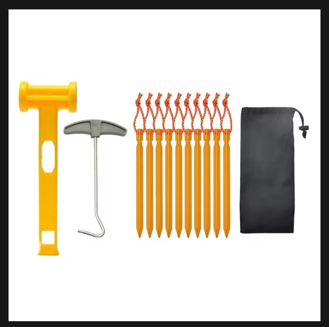 Camping Accessories Tent Canopy Awning Stakes Pegs Hammer Puller (Category: Hiking & Camping) located in Mandaluyong City. Submitted by stockoverflow (Listing ID 1341905549, Image 1). Description: Camping accessories 10 pcs stakes Hammer Puller Never been used, this is an extra set tags: tents camping carcamping picnic hiking climbing trekking.