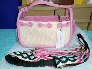 Charles and Keith Rattan Bag with Guitar Strap