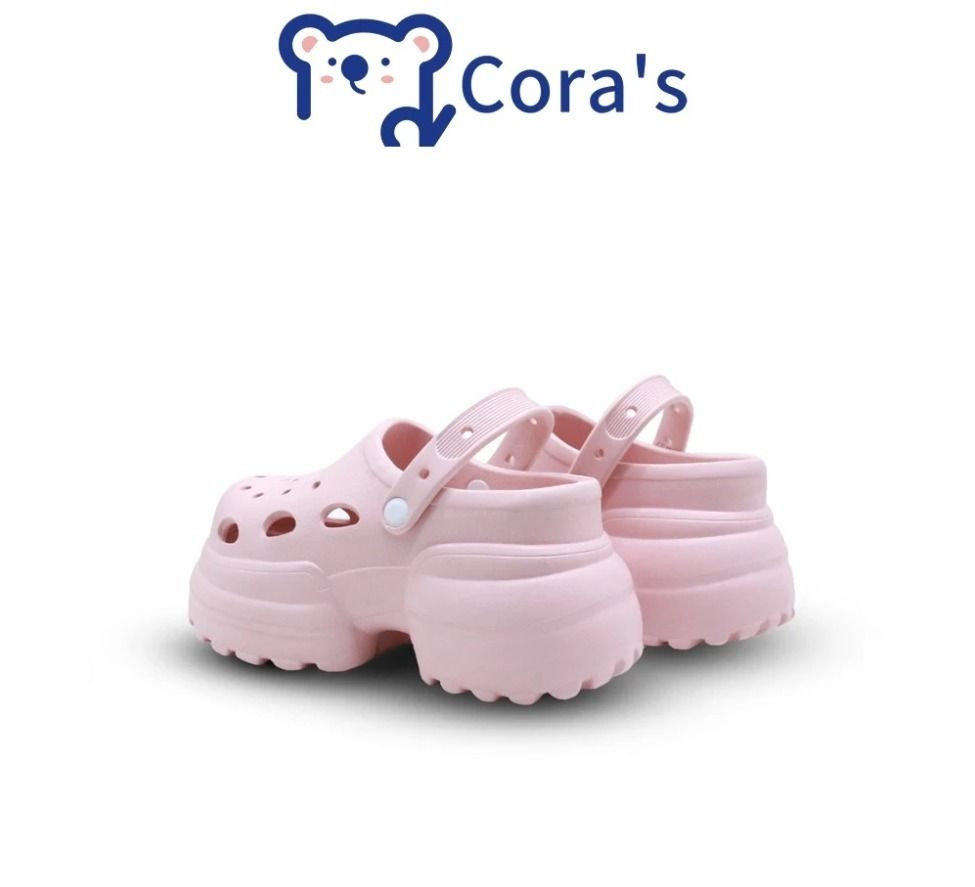 Cora's Sandal Wedges Baim Tinggi Polos, Fesyen Wanita, Sepatu di