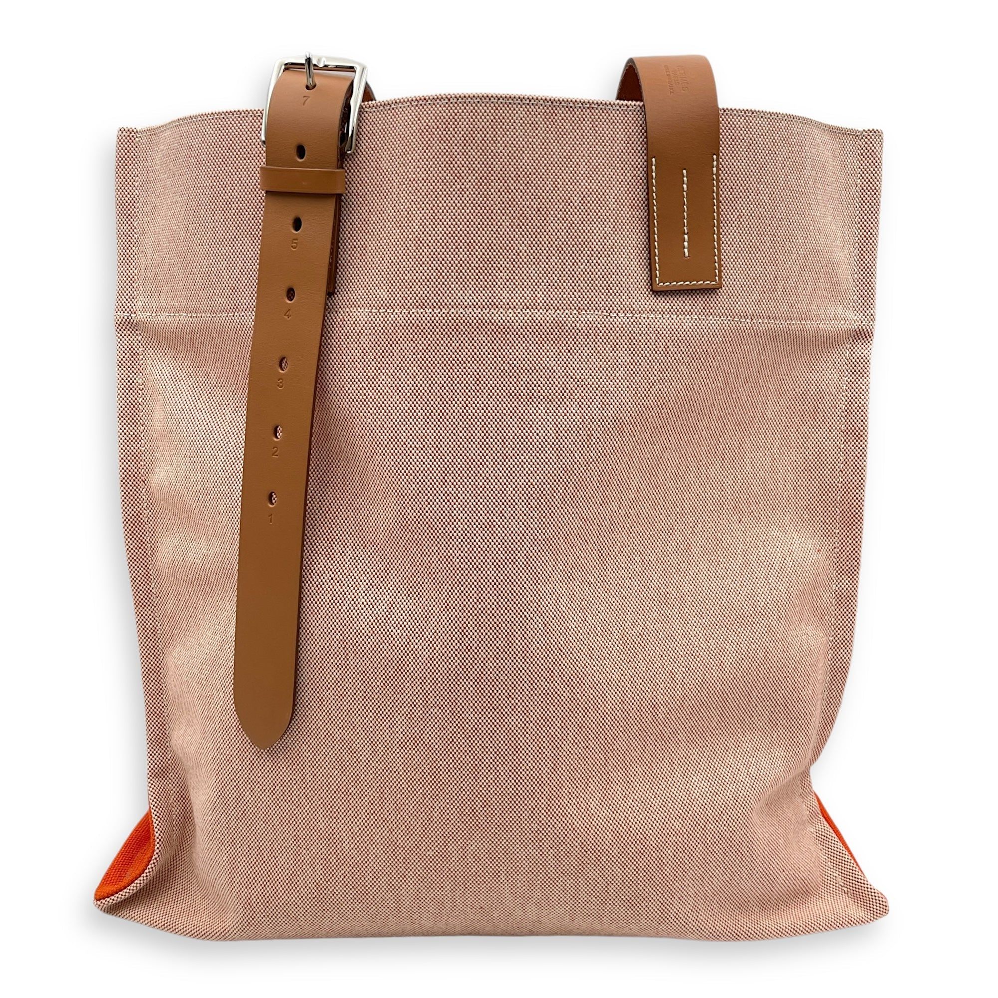 Hermès Etriviere Shopping Bag Orange/Ecru in Vache Hunter/Toile