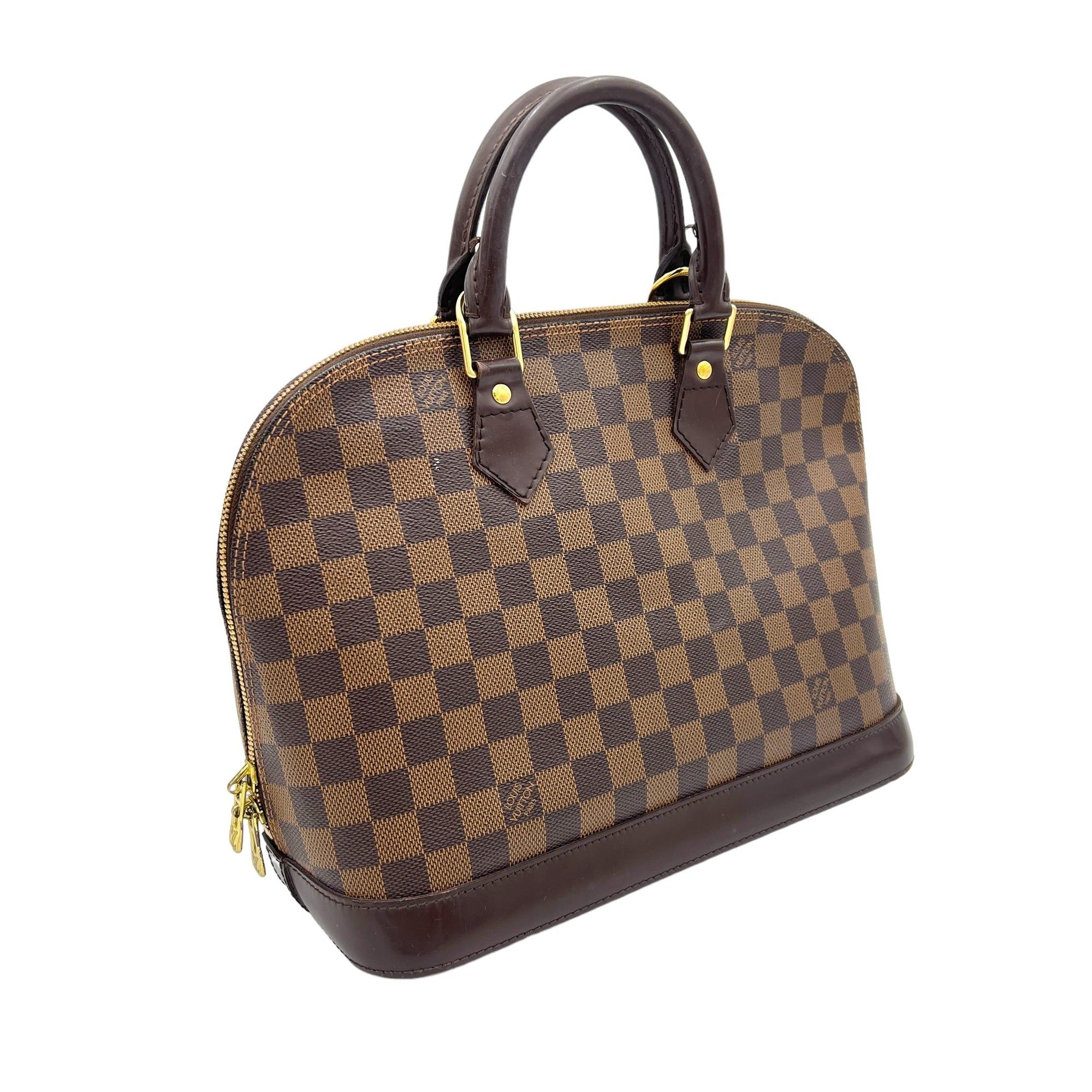 Louis Vuitton Alma Brown Top Handle Bag in Coated Canvas Gold hardware Luxury Bags Wallets on Carousell