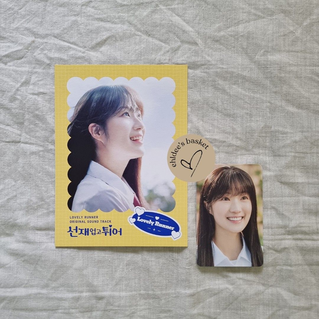 [LOVELY RUNNER] OST Album TINGI - postcard (Category: CDs & DVDs) located in Tacloban City. Submitted by ldsbasket (Listing ID 1341935237, Image 2). Description: [LOVELY RUNNER] OST Album Inclusions TINGI ㅡ message post card - ₱100 ㅡ character set w/ photocard/s ☂︎ Im Sol - ₱150 ☂︎ Baek Inhyuk - ₱200 ☂︎ Kim Taesung - ₱150 ㅡ authentic and official MD ㅡ Made in Korea ※ local shipping fee will be shouldered by buyer.