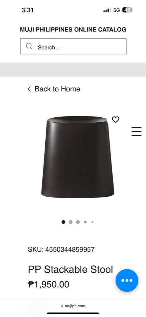 Muji PP Stackable Stools (Category: Chairs) located in Pasig City. Submitted by closet.4021 (Listing ID 1341839935, Image 1). Description: Muji PP Stackable Stools set of 2 for only 2,000 Never used, just stocked at home.