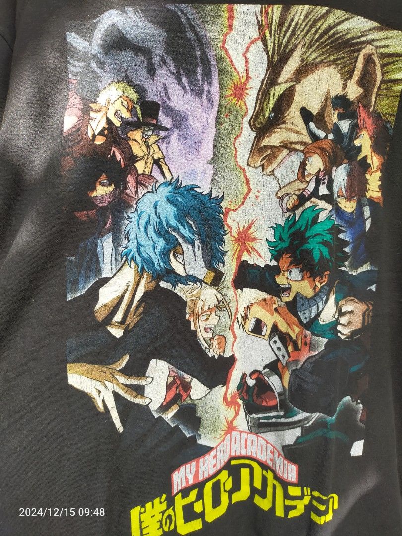 My Hero academia shirt (Category: Tshirts & Polo Shirts ) located in Bulacan. Submitted by arrowups7582580 (Listing ID 1341937120, Image 3). Description: minor crack prints get mo na bawas t-shirt lang,pm kanalang pag may tanong ka..
