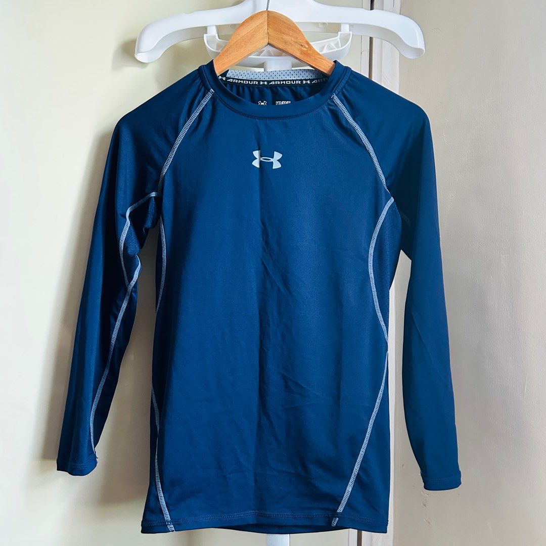 Under Armour Navy Blue Small Rash Guard Swimming Running Casual Workout Snorkeling Comfortable Muscle for Men Women Unisex Men s Fashion Tops Sets Swim Top Rash Guards on Carousell