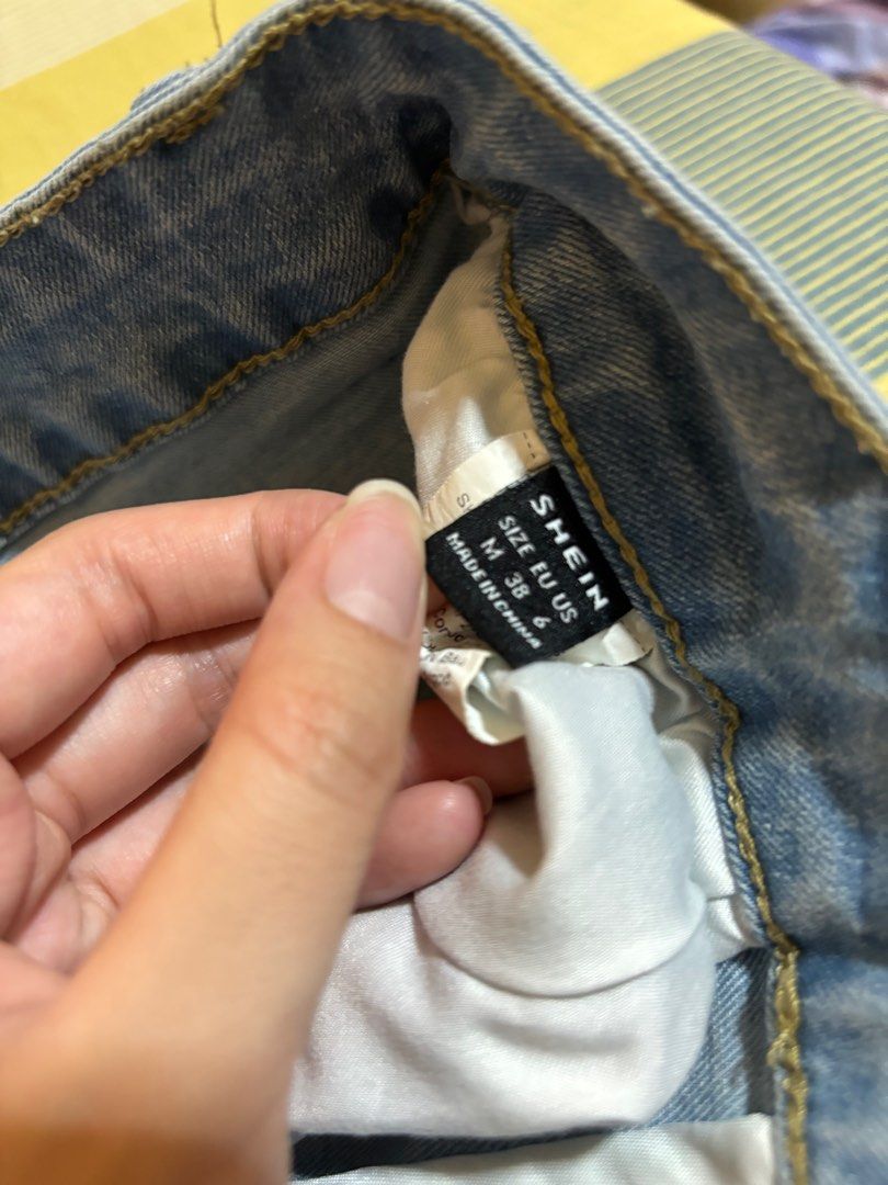 Shein Denim Ripped Shorts (Category: Shorts) located in Las Pinas. Submitted by carleanette (Listing ID 1341870580, Image 3). Description: Personal Pre-loved SHEIN Denim Ripped Shorts Exact item on the screenshot Size: Medium.