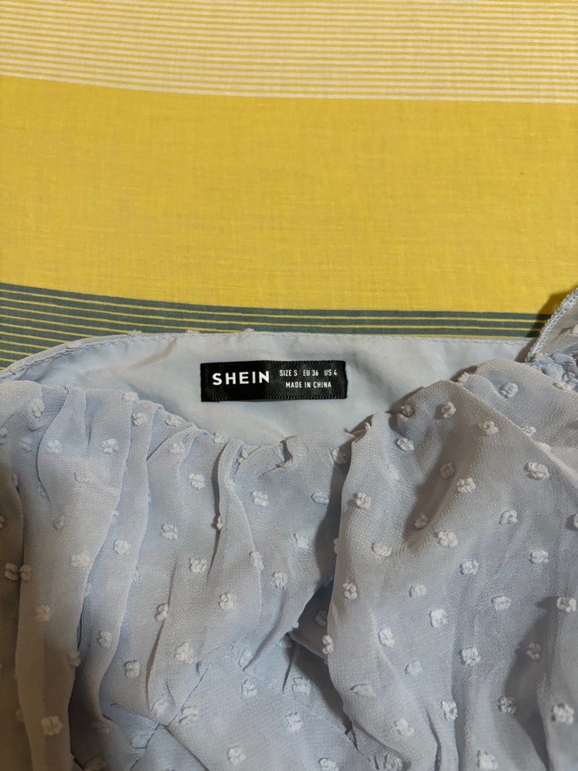 Shein Powder Blue Lantern Sleeves Top (Category: Blouses) located in Las Pinas. Submitted by carleanette (Listing ID 1341867162, Image 3). Description: Personal Pre-loved Shein Powder Blue Lantern Sleeves Top Can’t find the exact top on Shein but looks similar to the one on the screenshot, only it’s a bit cropped. Size: Small.