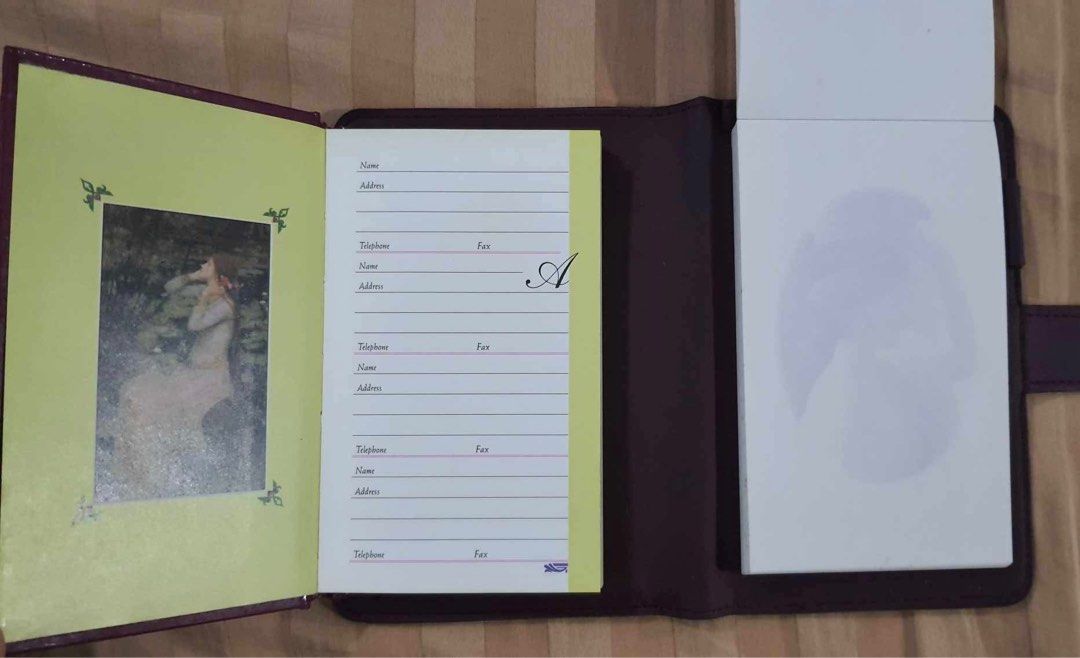 Small Address Book with leather cover (Category: Stationery & School Supplies) located in Quezon City. Submitted by agames (Listing ID 1341914711, Image 3). Description: .