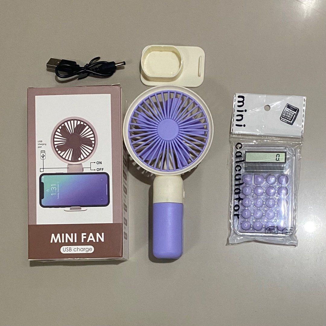 Take all - Fan and mini calculator (Category: Everything Else Others) located in Quezon City. Submitted by celRis (Listing ID 1341932822, Image 1). Description: - Take both for 90 pesos - Brand new.