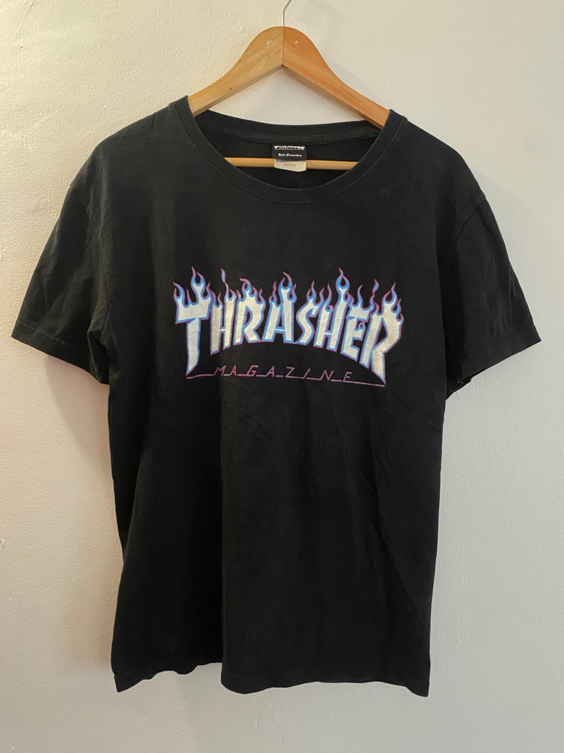 Thrasher purple flames Men s Fashion Tops Sets Tshirts Polo Shirts on Carousell