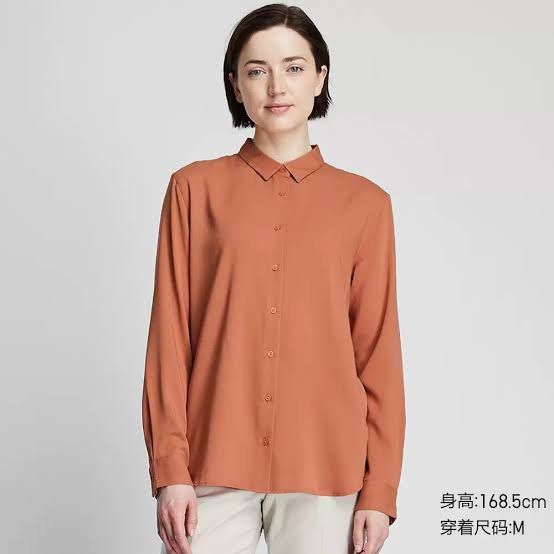 Uniqlo Rayon Long Sleeve Blouse (Category: Longsleeves) located in Lipa City. Submitted by trixpelliarmus (Listing ID 1341954127, Image 3). Description: Small 2 colors 750 if getting 2 colors.