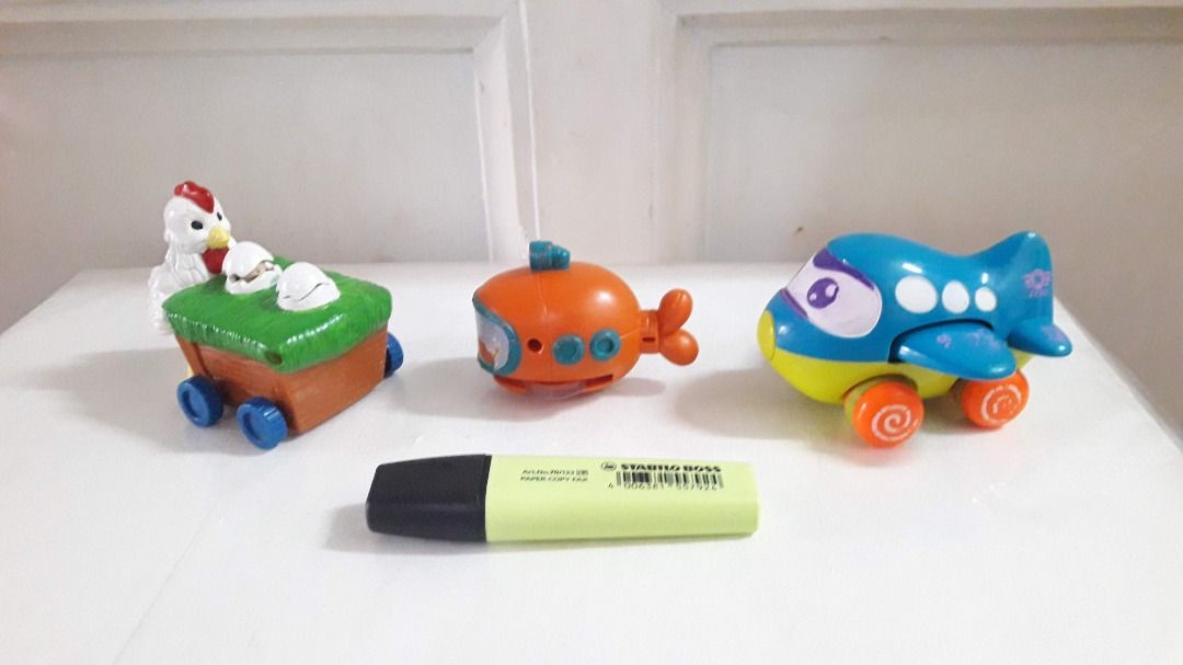 12 TAKE ALL toys airplane submarine spongebob chicken car kids toy McDonalds bundle gift Hobbies Toys Toys Games on Carousell