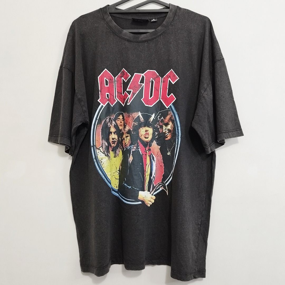 ACDC Band T-shirt - Vintage Wash - Acid Wash Style Oversize Drop ...
