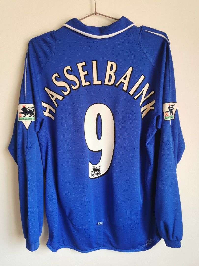 Vintage Chelsea Home 2001-2003 long sleeve Hasselbaink, Men's