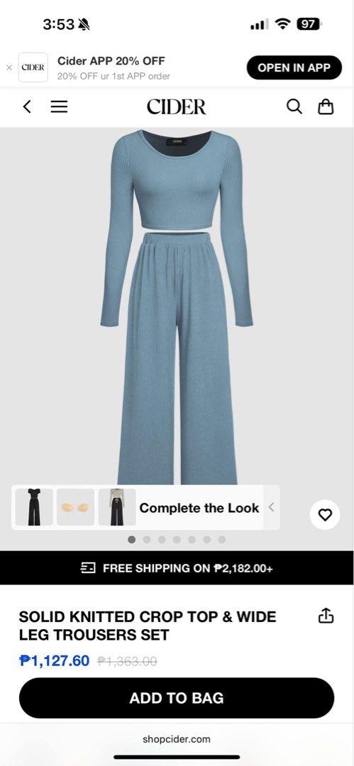 Cider Coordinates in Blue (Category: Sets or Coordinates) located in Malabon City. Submitted by gongonmadz (Listing ID 1342136968, Image 1). Description: Rfs: doesn’t fit me .