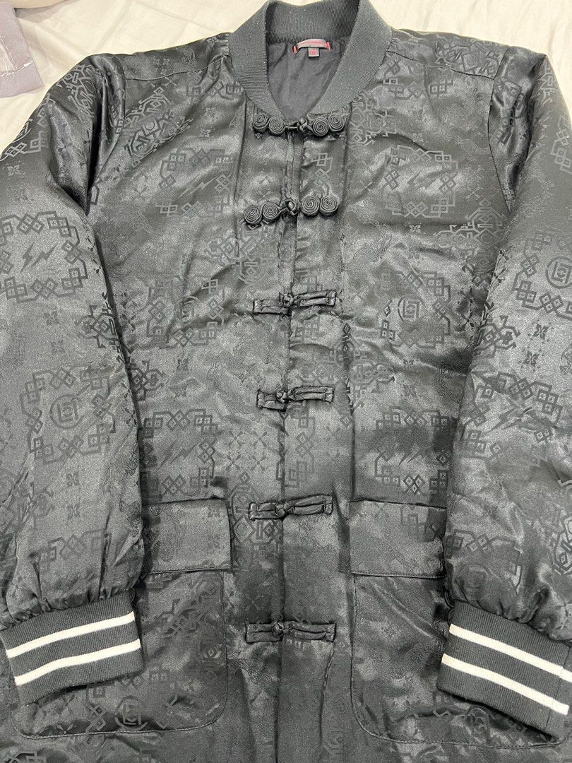 CLOT x Fragment Black Silk Jacket