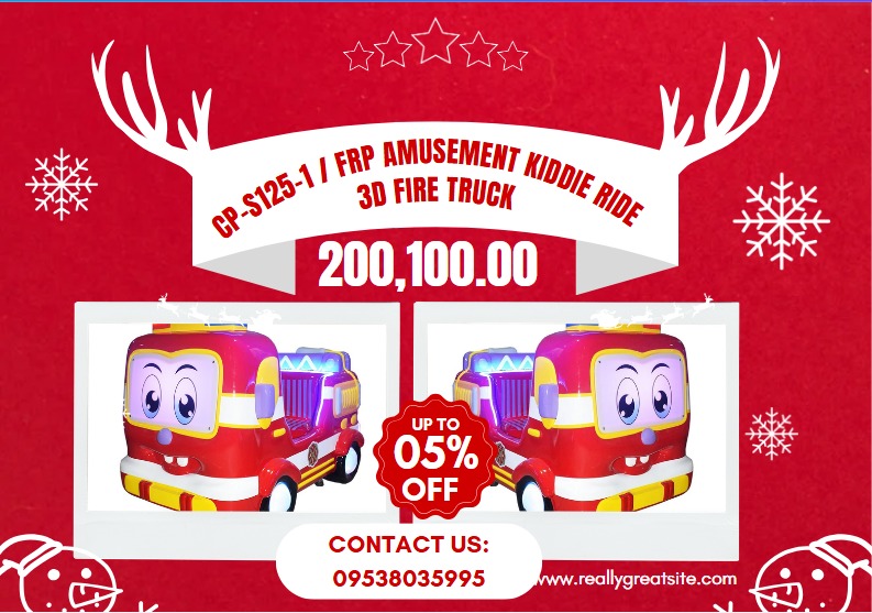 CP-S125-1 / FRP AMUSEMENT KIDDIE RIDE 3D FIRE TRUCK, Everything Else ...