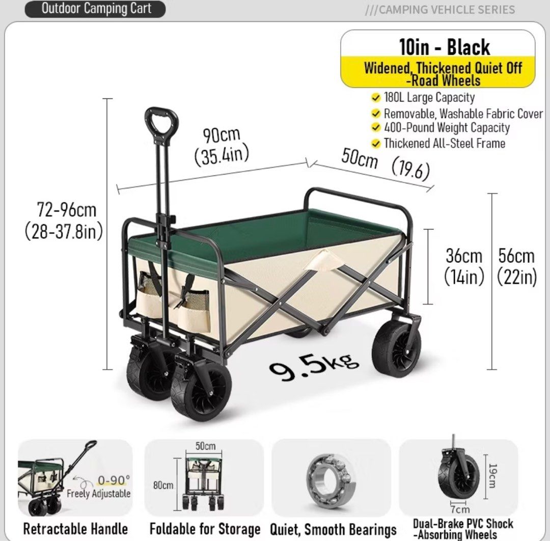 Folding wagon cart large (Category: Strollers) located in Pasig City. Submitted by gammad_05 (Listing ID 1342002657, Image 1). Description: Folding wagon cart big size and bigwheels 2tone green inner . Onhand available Wholesale Retail Bulk .